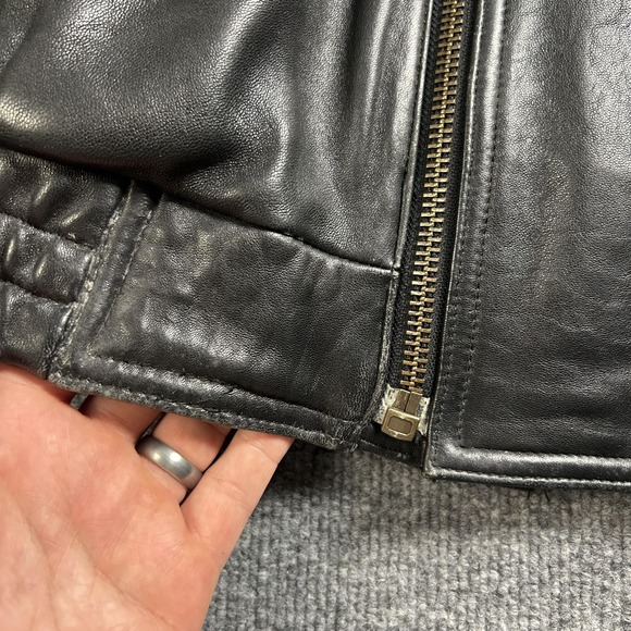 Wilsons Leather Jacket Mens Large Black Bomber Thinsulate Zip Pockets Insulated - Picture 3 of 8